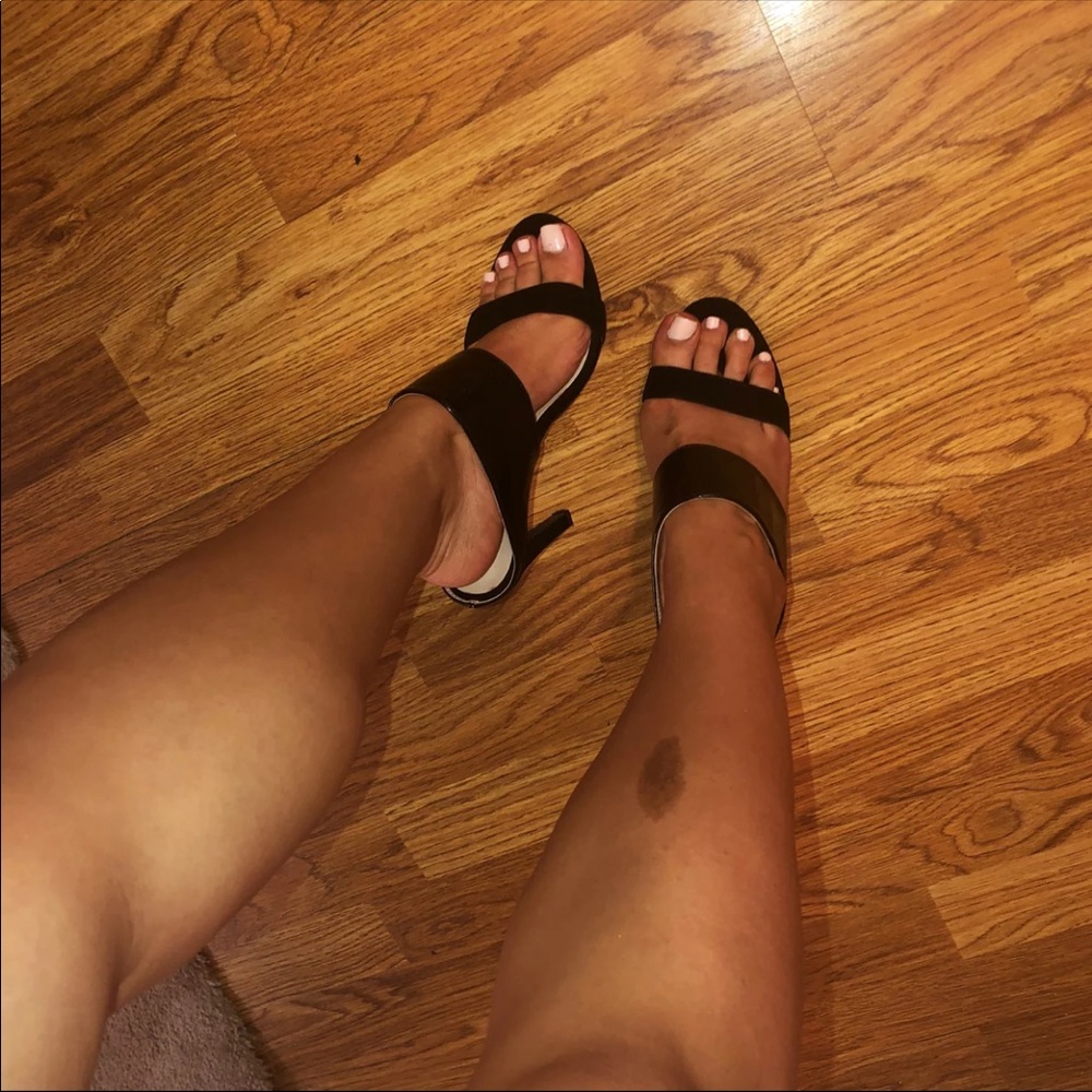 Trendy slip-on heeled heels